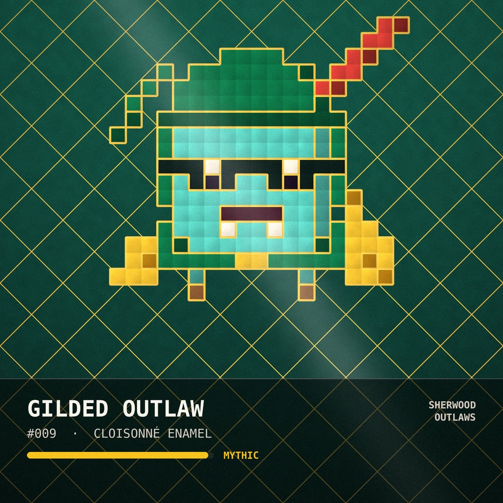 Gilded Outlaw HoodGo NFT in enamel